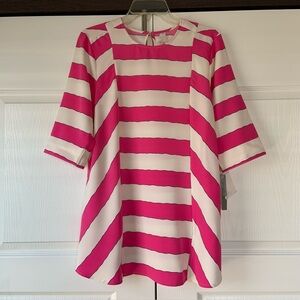 Melissa McCarthy Seven7 Pink, White Striped Blouse Tunic size Medium - NWT